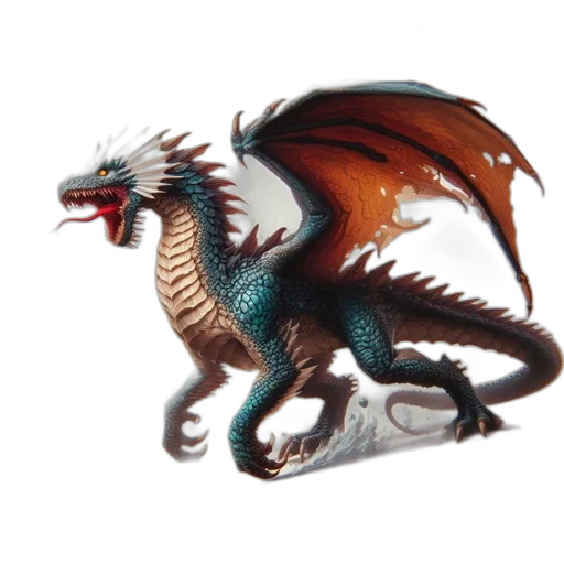 dragon, staff, creature, animal transparent PNG cut-out