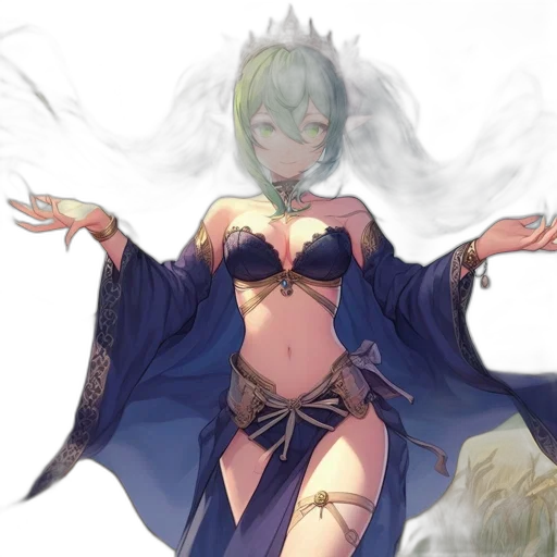 dragon, dress, staff, weapon transparent PNG cut-out