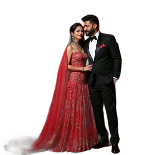 dress, photorealistic, red, person transparent PNG cut-out