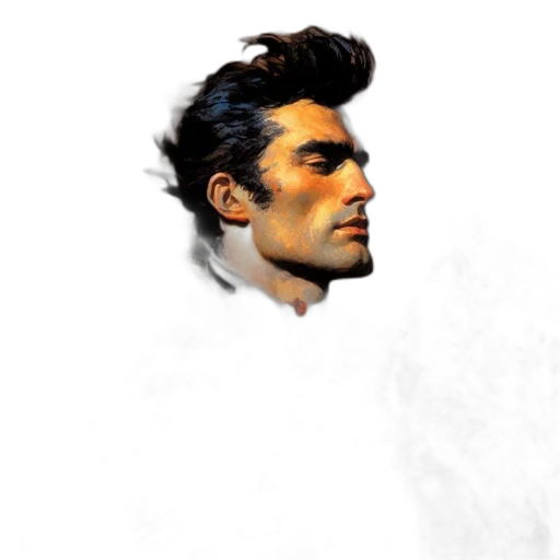 face, hair, staff, jacket transparent PNG cut-out
