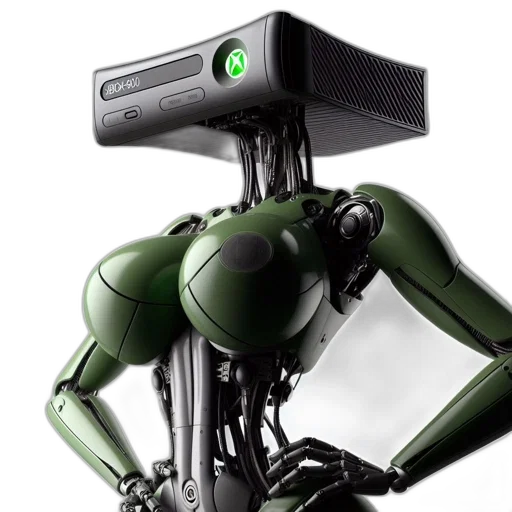robot, staff, cyberpunk, 3d render transparent PNG cut-out