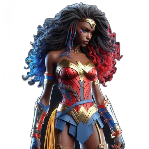 comic book art, concept art, colorful, 3d-rendered transparent PNG cut-out