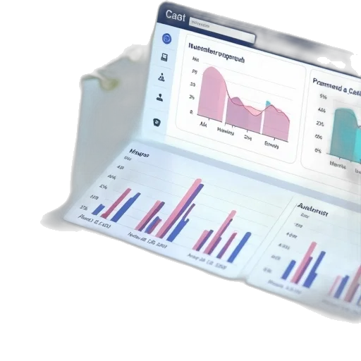 dashboard, showing, financial, report transparent PNG cut-out