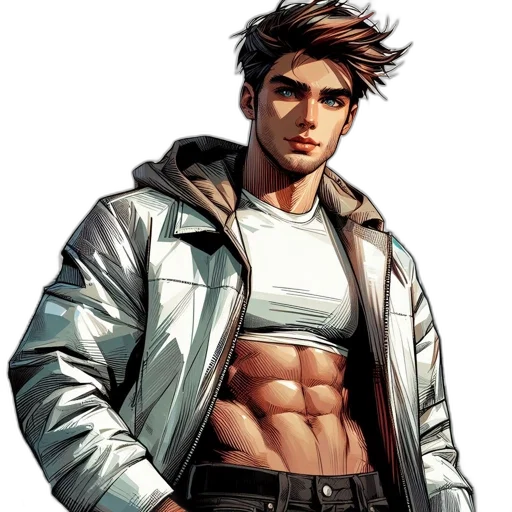 jacket, comic book art, concept art, cyberpunk transparent PNG cut-out