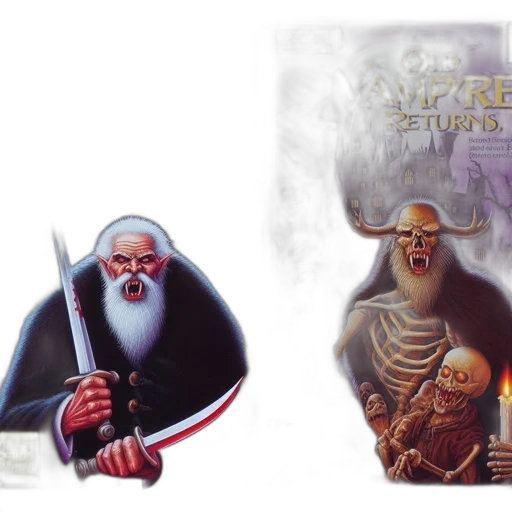 concept art, fantasy art, comic book art, two transparent PNG cut-out