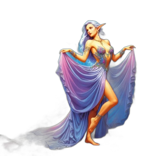 dress, concept art, fantasy art, comic book art transparent PNG cut-out