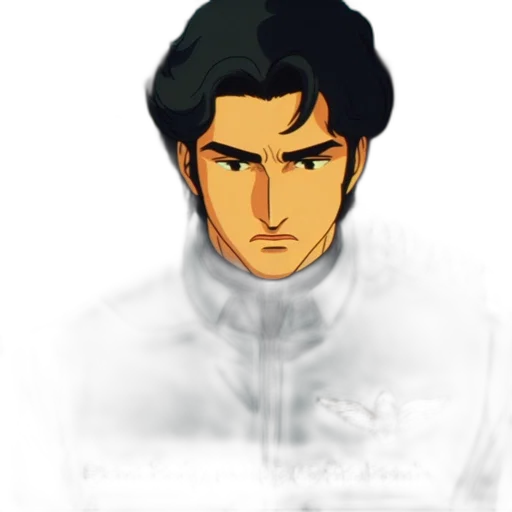 face, jacket, staff, pixel art transparent PNG cut-out