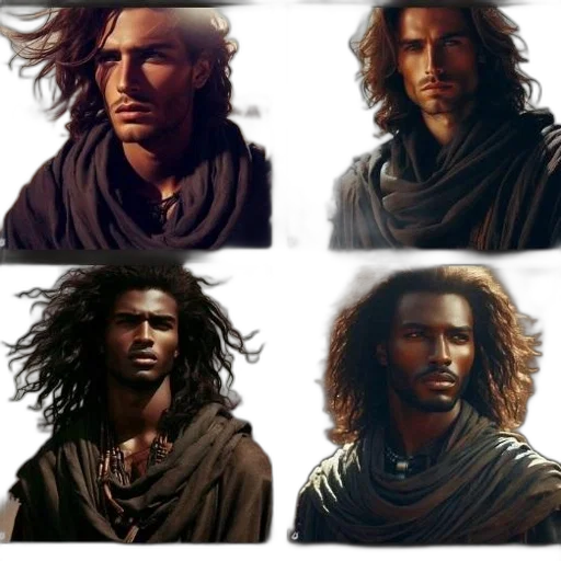 hair, fantasy art, concept art, comic book art transparent PNG cut-out