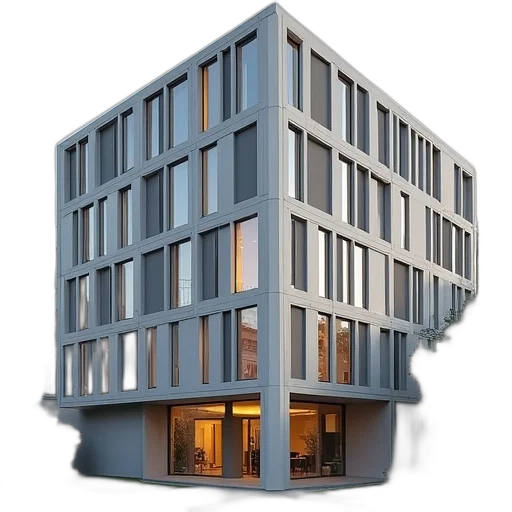 building, 3d render, concept art, photorealistic transparent PNG cut-out
