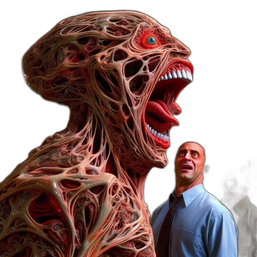 creature, face, concept art, 3d render transparent PNG cut-out