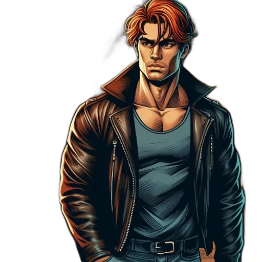 jacket, comic book art, concept art, pixel art transparent PNG cut-out