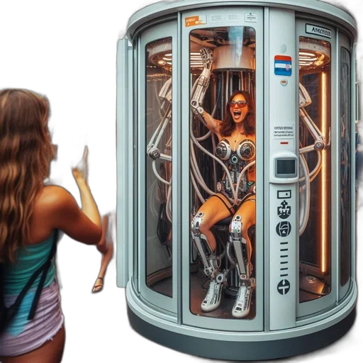 robot, cyberpunk, concept art, 3d render transparent PNG cut-out