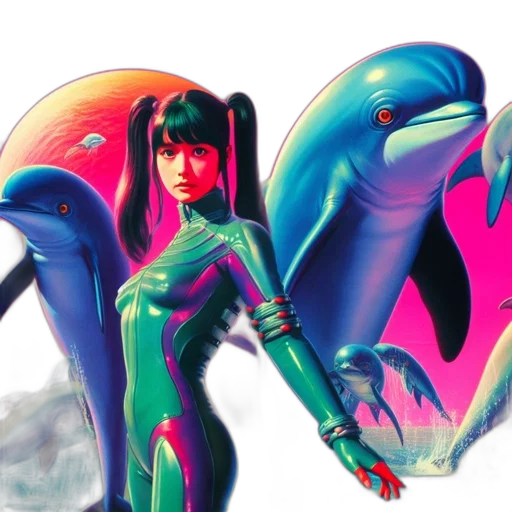 concept art, vaporwave, fantasy art, comic book art transparent PNG cut-out