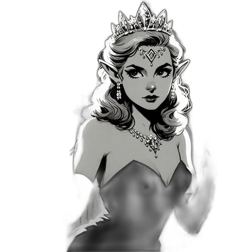 crown, jewelry, pencil sketch, comic book art transparent PNG cut-out