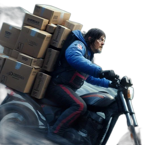 jacket, concept art, man, rides transparent PNG cut-out