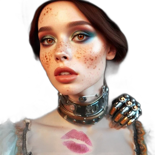 robot, face, jewelry, fantasy art transparent PNG cut-out