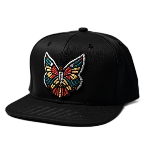 hat, hundreds, embroidered, black transparent PNG cut-out