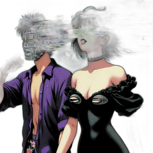 mask, jacket, robot, cyberpunk transparent PNG cut-out