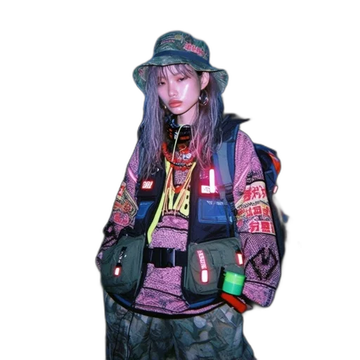 jacket, hat, staff, face transparent PNG cut-out