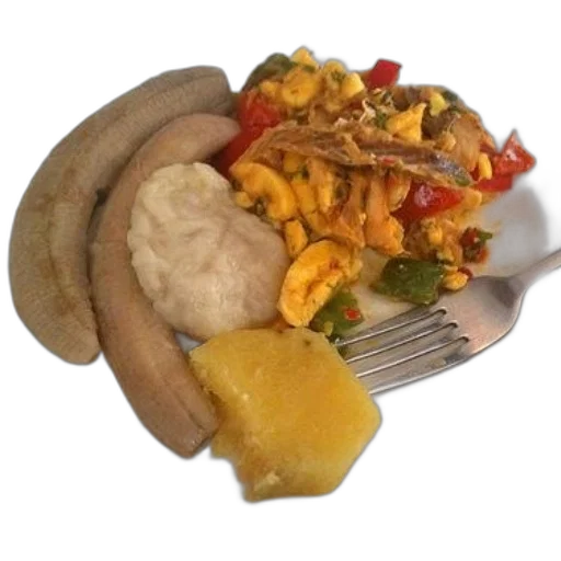 food, plate, bananas, eggs transparent PNG cut-out