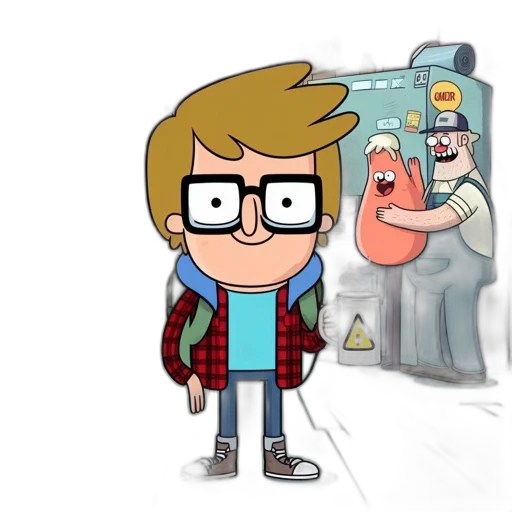 jacket, staff, creature, face transparent PNG cut-out