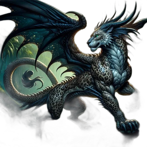 dragon, creature, animal, staff transparent PNG cut-out