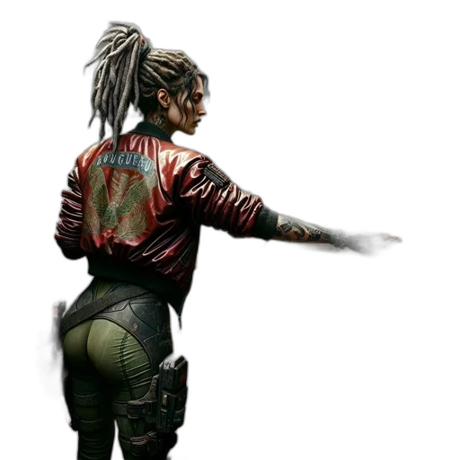 jacket, staff, weapon, concept art transparent PNG cut-out