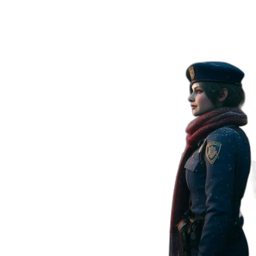 staff, jacket, hat, face transparent PNG cut-out