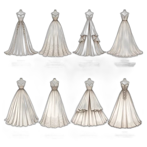dress, crown, 3d render, concept art transparent PNG cut-out