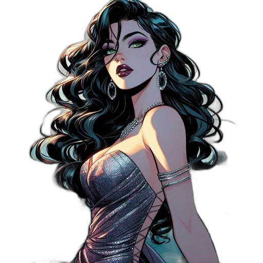 dress, comic book art, concept art, fantasy art transparent PNG cut-out