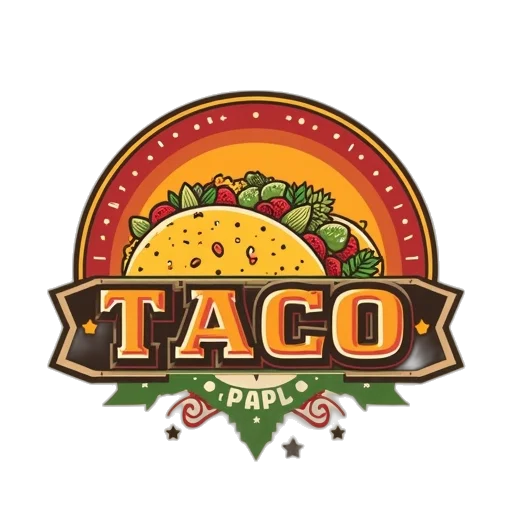 food, taco, logo, badge transparent PNG cut-out