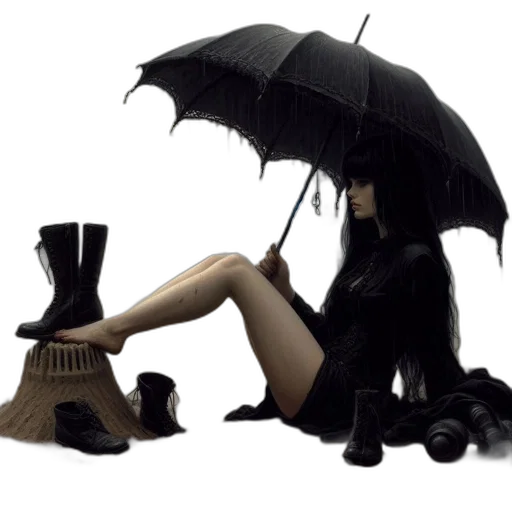 umbrella, shoes, hat, dress transparent PNG cut-out