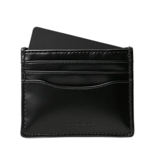 black, leather, wallet, two transparent PNG cut-out