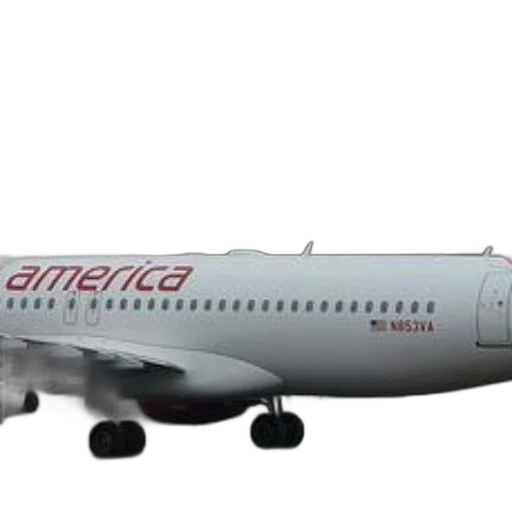 3d render, white, airplane, america transparent PNG cut-out