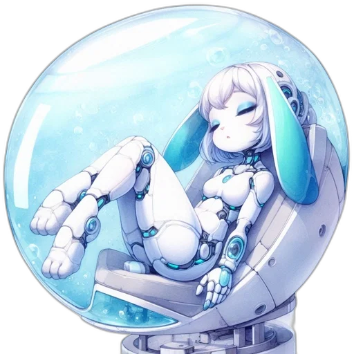 robot, creature, pixel art, anime transparent PNG cut-out