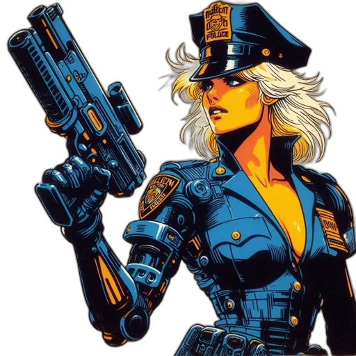weapon, comic book art, concept art, cyberpunk transparent PNG cut-out