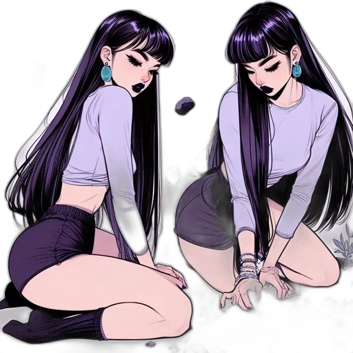 dress, jewelry, hair, weapon transparent PNG cut-out