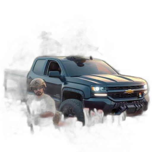 car, weapon, concept art, photorealistic transparent PNG cut-out