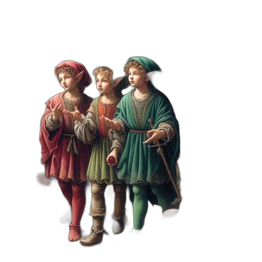 staff, dress, sword, oil painting transparent PNG cut-out
