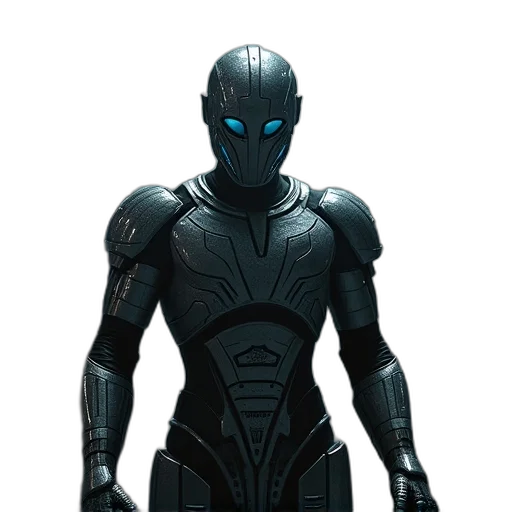 robot, concept art, comic book art, 3d render transparent PNG cut-out