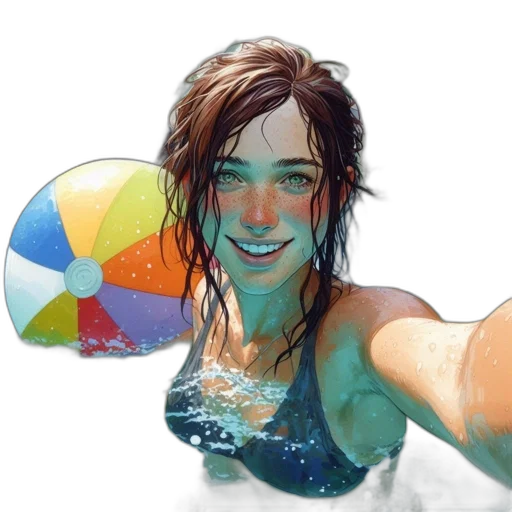 umbrella, face, weapon, photorealistic transparent PNG cut-out