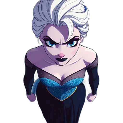 dress, crown, staff, concept art transparent PNG cut-out