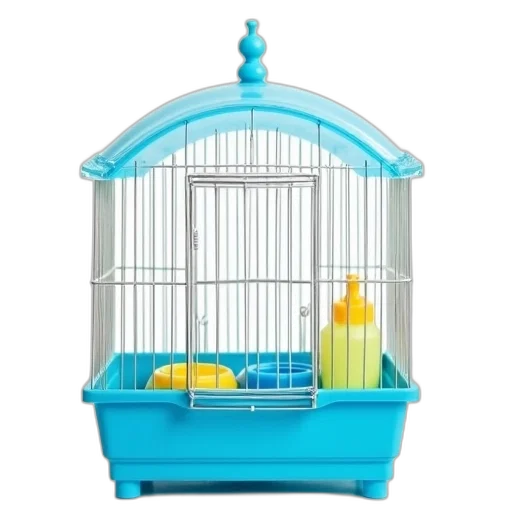 furniture, blue, plastic, birdcage transparent PNG cut-out