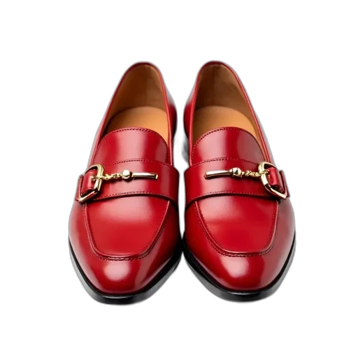 shoes, red, pair, leather transparent PNG cut-out