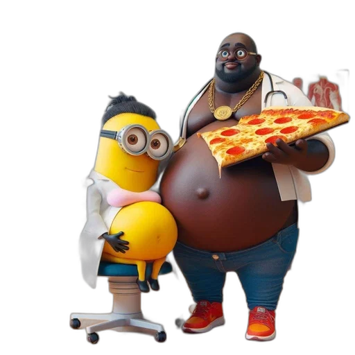 food, concept art, 3d render, minion transparent PNG cut-out