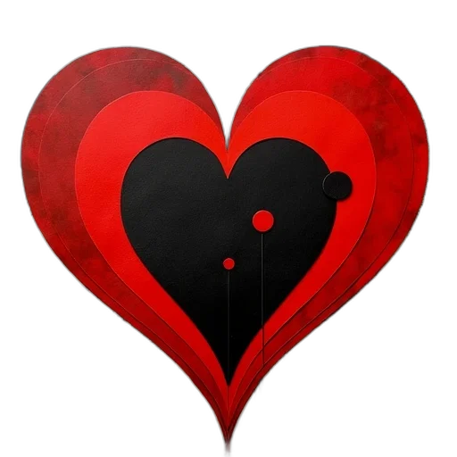 collage, red, black, elements transparent PNG cut-out