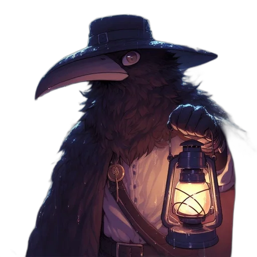 hat, mask, staff, creature transparent PNG cut-out