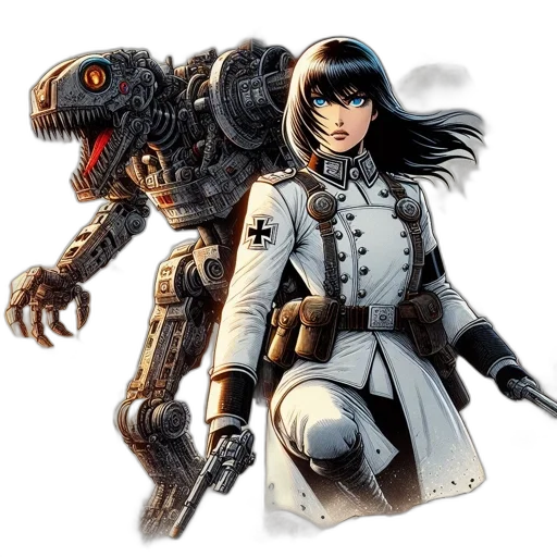 robot, concept art, comic book art, fantasy art transparent PNG cut-out