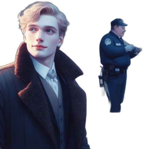 jacket, concept art, blue, young transparent PNG cut-out