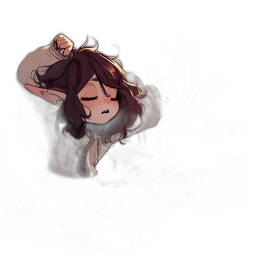 mask, hair, staff, creature transparent PNG cut-out